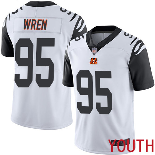 Cincinnati Bengals Limited White Youth Renell Wren Jersey NFL Footballl 95 Rush Vapor Untouchable